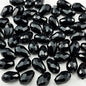 200pcs 3x5mm Teardrop Crystal Glass Beads for Jewelry Making, Faceted Vertical Hole Teardrop Glass Spacer Beads for Wind Chimes Bracelet Earring Necklace DIY Craft(Black)
