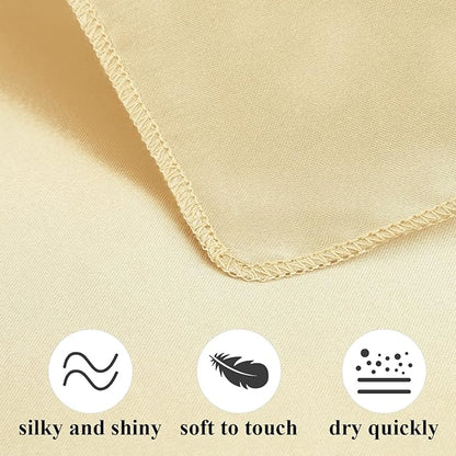 Aneco 12 Pieces Satin Napkin Square 20 x 20 Inches Dinner Napkins Weddings Party Napkin Soft Table Napkins for Romantic Weddings Party Dinner Decoration (Champagne)
