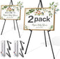 63" Display Easel Stand - 2Packs Art Easels for Wedding Sign Poster Stand Folding Floor Adjustable Metal Black Easel Instant Tripod Easel for Painting Wedding Welcome Sign Stand