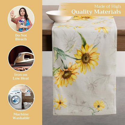 Maison d' Hermine Table Runner 100% Cotton Double Layer Table Runners 72 inches Long Decorative for Home Kitchen Dining Party Baby Shower Wedding Bridal Shower Spring Summer (Candice, 14.50" x 72")
