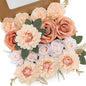 Floweroyal Artificial Flowers Fake Rose Flowers Dahlia with Stems for DIY Wedding Bridal Bouquets, Baby Shower, Floral Arrangement, Table Centerpieces, Home Decorations (Nude Color)