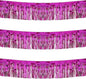 Thick 10 feet by 15 inches Fuchsia Foil Fringe Garland - Pack of 3 | Shiny Metallic Tassle Banner for Car Parade Floats, Wedding, Birthday | Wall Hanging Fringe Garland Banner (Fuchsia)