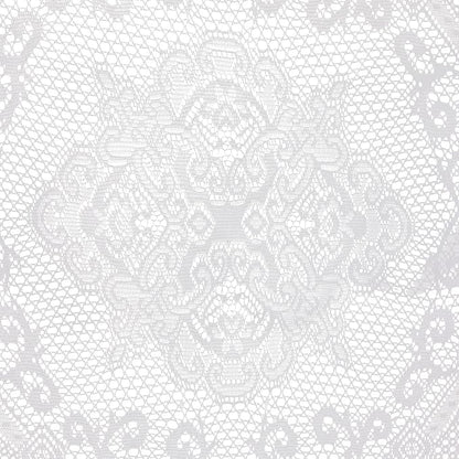 Juvale Round Lace Tablecloth - 59-Inch White Polyester - Scalloped Edge Circle Tablecloth with Floral Overlay & Vintage Decor for Wedding Receptions & Home