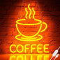Coffee Neon Sign for Wall Decor, Dimmable USB Powered Bright Led Signs for Business Acrylic LED Neon Coffee Light up Sign for Shop Station Art Decor Party Decorations (15.7 * 12.8inches)