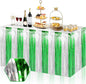 3 Pack 29x108 Inch Silver Green Foil Fringe Table Skirts Metallic Banner for Tinsel Streamer Garland Backdrop for Parade Floats Wedding Thanksgiving Birthday Christmas Halloween Party Decoration