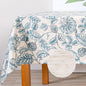 MYSKY HOME Waterproof Tablecloth Rectangle 60x102 Inch Rustic Burlap Tablecloth Spring Floral Linen Table Cover Farmhouse Decoration Rectangle/Oblong for Holiday, Dinner, Indoor and Outdoor Use, Blue