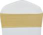 VDS Pack of 300 PCS | Metallic Gold | Spandex Chair Sashes Bows without Buckle | Stretch Elastic Banquet Universal Folding Chair Band Tie with for Wedding Party Conference Celebration Event Decoration