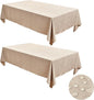 Fitable Faux Linen Tablecloths for Rectangle Tables: Water & Stain Resistant Farmhouse Table Cloth, Washable Burlap Textured Table Covers for Kitchen Dining Party(2 Pack, 60x102 Inch, Beige)