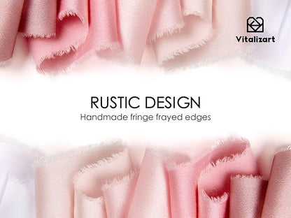 Vitalizart Silk Like Satin Ribbon 1 inch x 25 Yard Pink & Nude Handmade Frayed Ribbons for Gift Wrapping Baby Shower Wedding Bridal Bouquets Holiday Decor