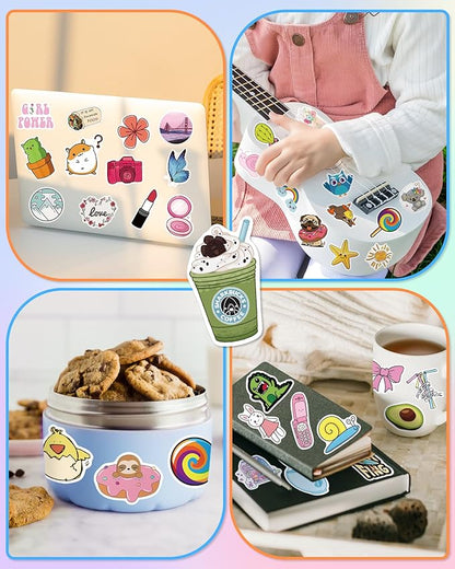 Sticker for Water Bottles, 300 Pcs/Pack Cute Vinyl Waterproof Vsco Laptop Stickers for School Students Gifts Classroom Teachers Prizes Stickers for Kids Teens Girls