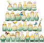 Glass Bud Vases in Bulk Set of 30 Pcs,Small Glass Vases for Flowers as Wedding Centerpieces for Tables,Clear Flower Vases Suitble for Wedding Decorations,Home Decor (Brown Green, 30 pcs)