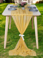 MDS 15 Pack 10ft Chiffon Table Runner 29 x 120 Inches Sheer Wedding Runner Romantic Rustic Table Runner for Wedding Decorations, Birthday Parties, Bridal Shower Party Arch Decor - Gold