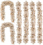 6PCS Beige Fall Maple Leaves Garland, 5.6Ft Artificial Maple Leaf Autumn Garland Hanging Fall Vines Table Decorations Front Door Fall Decor Thanksgiving Decorations Decor Outside Indoor Decor