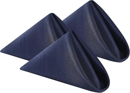 Cloth Napkins 17x17 inch Washable Polyester Dinner Napkins Soft Table Napkins for Wedding Party Dining Banquet(Navy,50PCS)