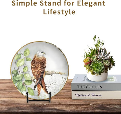 18 pcs 4.5in Plate Stands for Display,Metal Plate Holders Display Stands Can Be Used for Picture Stand,Book Stands for Display,Plate Display Stands,Easel,Photo Frame Stands,Plaque Stands,Desktop Stand