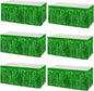 6 Pack 29x108 Inch Metallic Foil Fringe Tinsel Table Skirts Banner for Rectangle Tables Streamer Backdrop for Wedding, Birthday, Parade Floats, St Patrick Day Party Decoration(New Green)