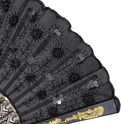 QIRMIZI 30 PACK Fabric Folding Handheld Fans, Perfect for Weddings, Parties, and Dancing,Mixed