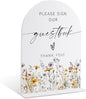 Wedding Signs for Ceremony and Reception, Boho Floral Please Sign Our Guestbook, Wedding Signage with Stand, Bridal Shower Table Centerpieces, Supplies for Engagement Reception and Event Party, 32