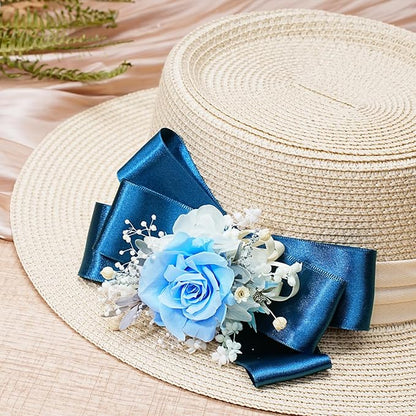 LaRibbons Navy Satin Ribbon 1 1/2 Inch 50 Yards Luxury Double Faced Blue Silk Ribbon for Flower Bouquet Crafts Gift Wrapping Wedding Bow Decoration