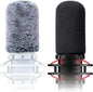 Microphone Windscreen Pop Filter Compatible with HyperX QuadCast - Mic Foam Cover with Furry Windscreen Muff for HyperX QuadCast S，QuadCast S White (2 Pack)
