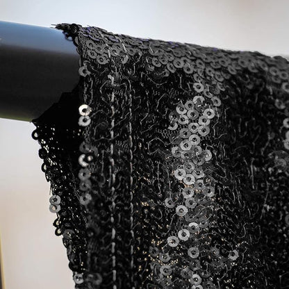 JYFLZQ Black Sequin Backdrop Curtains 2ft x 8ft 2 Panels Halloween Backdrop Glitter Photo Booth Backdrops Sparkly Photography Background Drapes for Graduation Birthday Parties