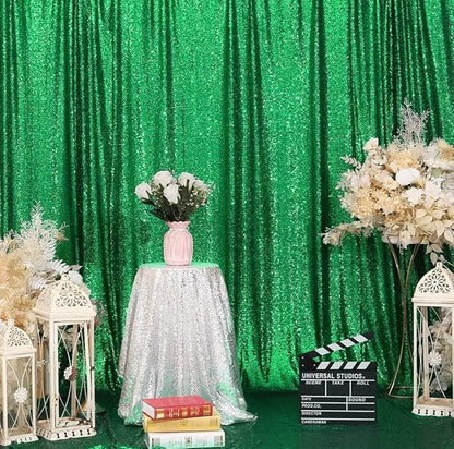 Eternal Beauty Green Sequin Backdrop, 20x10 Ft Glitter Background Curtains for Christmas Shimmer Photography Party Wedding Birthday Back Drop Decor