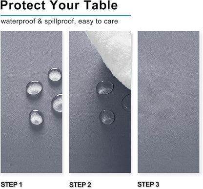 Hiasan Light Gray Rectangle Tablecloth - Waterproof Spillproof and Wrinkle Resistant Washable Polyester Table Cloth for Dining Party, 90 x 132 inch