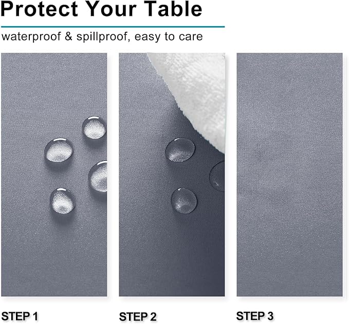 Hiasan Light Gray Rectangle Tablecloth - Waterproof Spillproof and Wrinkle Resistant Washable Polyester Table Cloth for Dining Party, 60 x 102 inch