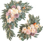 Faux Flower Swag Set of 2 for Wedding Welcome Signs Floral Swag Wedding Reception Ceremony Signs Decor (Champagne)