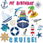 Xuhal 25 Pcs Birthday Cruise Door Magnets Decorations Funny Cruise Ship Door Magnets Magnetic Reusable Magnet for Happy Birthday Cabin Ship Carnival Refrigerator Office Car Accessories