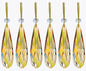 Crystal Glass Christmas Ornaments, 6Pcs Teardrop Prism Hanging Crystals for Christmas Tree,Centerpieces,Wedding,Party Decor (Gold)