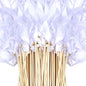 60 Pieces Wedding Colorful Ribbon with Bells, Party Ribbons Streamers Sticks Magic Wish Fairy Wand for Wedding Party Holiday Activities Favors (White-100)