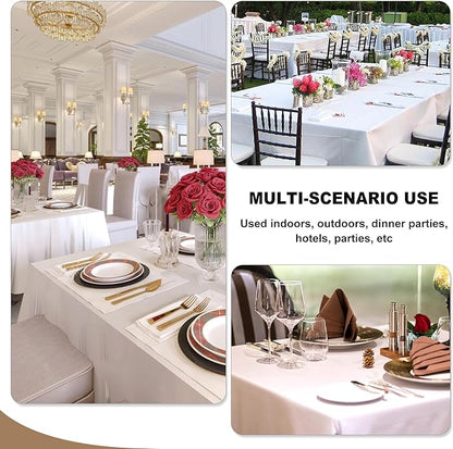 Fitable Black Tablecloths for Rectangle Tables, 6 Pack - 70 x 120 Inches - Reusable and Washable Table Clothes for 6-8 Ft Tables, Polyester Fabric Table Covers for Wedding, Party, Banquet
