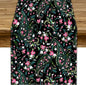 Paisley Table Runner, Abstract Vintage Boho Pink Paisley Flowers Green Teal Leaves Print Table Runner for Dinning Holiday Party Indoor Outdoor Decor, 13x108inch