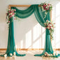 Wedding Arch Draping Fabric,1 Panel 18FT Emerald Green Sheer Chiffon Curtain Drapes 6 Yards for Wedding Ceremony Birthday Party Decoration