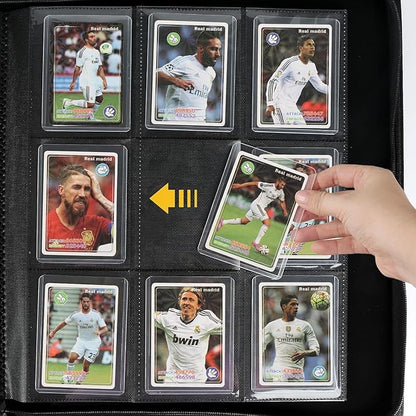 Toploader Binder with 9-Pocket Pages, Holds 288 "3×4" Rigid Toploader Hard Cases, Card Holder for Collectible Cards or Sports Cards, Durable Sleeves for Storage & Display (Navy)