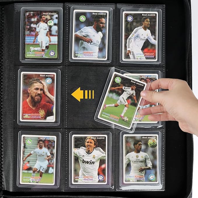 Toploader Binder with 9-Pocket Pages, Holds 288 "3×4" Rigid Toploader Hard Cases, Card Holder for Collectible Cards or Sports Cards, Durable Sleeves for Storage & Display (Black)