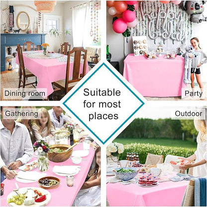Hiasan Pink Tablecloth Rectangle - Waterproof & Spillproof and Washable Oblong Table Cloth for Dining/Party, 70 x 120 Inch