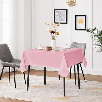 sancua Square Tablecloths 54x54 Inch, 2 Pack - Pink Fabric Table Cloth for Square or Round Tables, Washable Polyester Table Cover for Dinner, Holiday Party, Decorative Display Tables