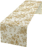 Retro Floral Table Runner, Golden White Wildfloral Sketch Print Kitchen Dinning Table Runner for Indoor Outdoor Home Wedding Party Holiday, 13x60 Inch