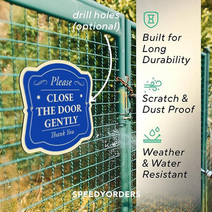 Custom Decorative Outdoor Metal Sign - Personalized Aluminum Driveway Sign, Waterproof, Made In USA - Design 3 Blue Steel 24x24 In