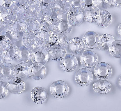 1000pcs/ Pack Wedding Table Acrylic Diamond Scatter Crystals Confetti Acrylic Gems Vase Fillers Rhinestones for Wedding, Bridal Shower, Vase Beads Decorations (10mm, Transparent)