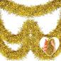 25 Feet Christmas Tinsel Garland, Metallic Twist Wall Hanging Tinsel Backdrop for Parade Floats, Carnival, Birthday, Wedding, New Year Party Decorations (Gold, 4in x 25ft)