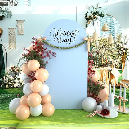 bricia Wedding Arch Backdrop Stand Cover, 7.2FT Double Sided Stretchy Arch Cover Fitted Wedding Birthday Party Banquet Decoration (Bluemist 86.4''Lx48''W)