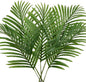 Large Artificial Palm Leaves Palm Fronds Tropical Leaves Areca Palm Branches Palm Leaves with Stem Palm Tree Leaves Faux Palm Leaves for Floral Arrangement Fake Leaves Palm Sunday Decor-Large Leaf