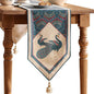 Vintage Blue Peacock Small Table Runner for Table,Decorative Linen 63 Inches Long Table Runners,Decor Tabletop for Kitchen,Dining,Tea Party,Home,Christmas,12"*63"