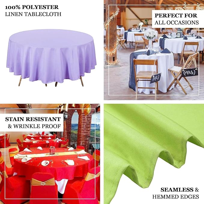 Efavormart Round Tablecloth, 90 Inch Stain & Wrinkle Resistant Washable Table Cloth, Decorative Polyester Fabric Table Cover for Banquet, Wedding, Dining- Royal Blue
