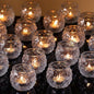 DARJEN 48Pcs Clear Votive Candle Holders - Round Candle Holder, Candle Holders Bulk for Tea Light Candle, Embossed Candle Votives for Wedding Centerpiece & Home Decor