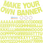 BEISHIDA 116 PCS Glitter Color Yellow DIY Letter Banner Kit Make Your Own Banner，Including 111 Letters and Numbers 3 Rope and 8 Threading Device,Customized for Birthday Graduation Wedding Party Decor