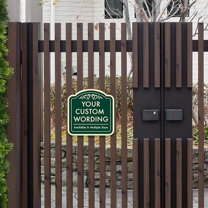 Custom Decorative Outdoor Metal Signs - Personalized Aluminum - Customized Driveway - Waterproof - Made In USA - Forest Green - 24x24 In